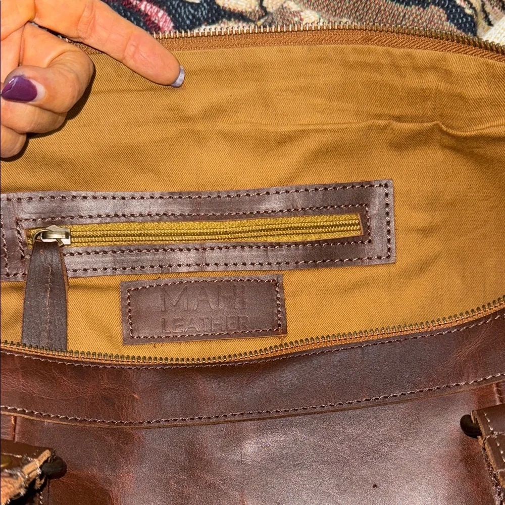 MAHI Leather Weekender Duffle Bag – Brown – NWT
